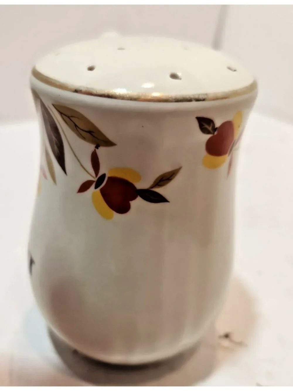 Vtg Hall Autumn Leaf Left Right Handled Salt & Pepper Range Set Mary Dunbar